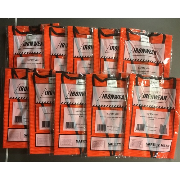 Ironwear Safety Vest Style No: 1205.  Bundle Of 10 - Picture 1 of 1